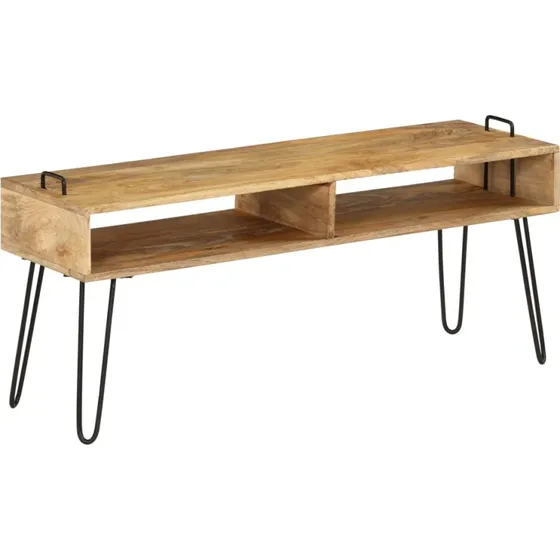 vidaXL TV-bord i massivt mangotræ 110x35x45 cm
