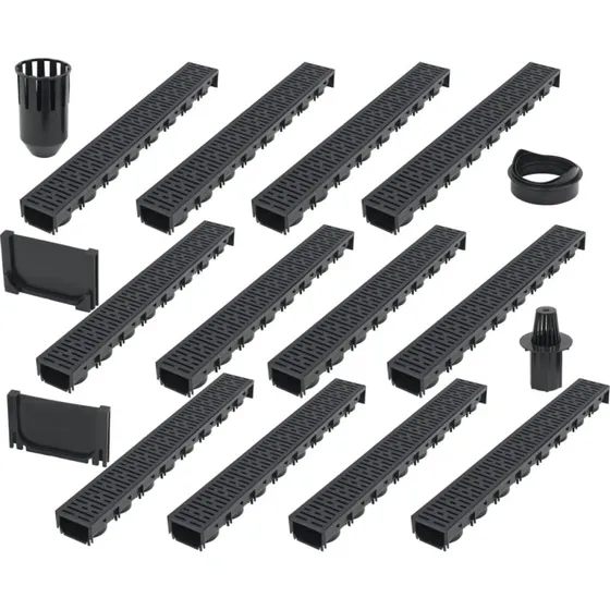 vidaXL afvandingskanaler 12 stk. plastik 12 m