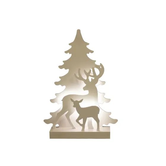 NORDIC WINTER 3D LED julesilhuet med rensdyr 40x23 cm