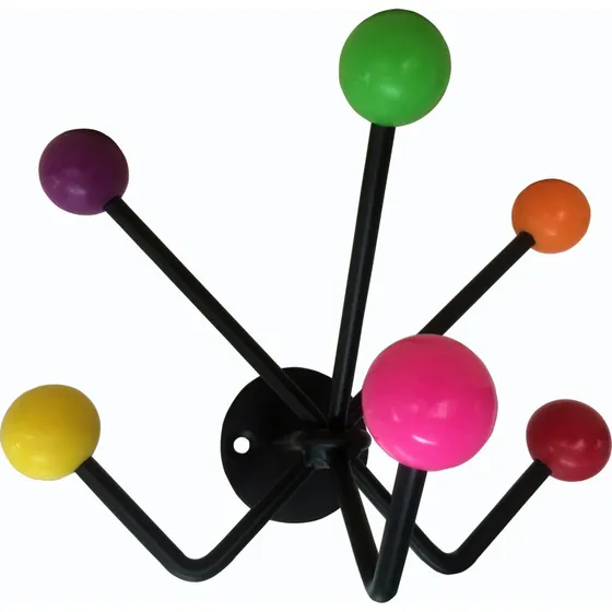 Home-it knagerække 6 kroge, sort (175x125x145 mm)