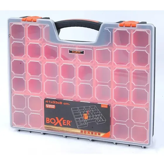 Boxer Sortimentsboks 22 flytbare rum 41336 cm  sort/orange/transparent