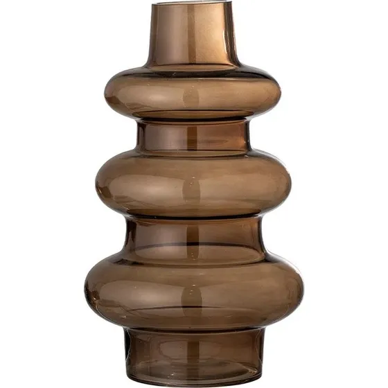 Bloomingville Rauke Vase, Brun Glas H34 cm