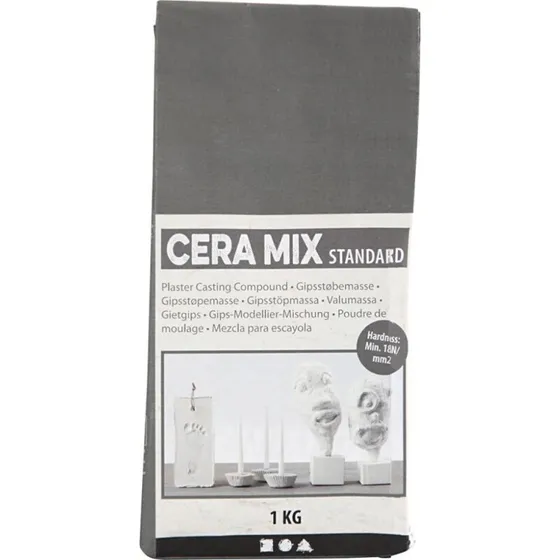 Cera-Mix Standard gips støbemasse 1 kg, lysegrå