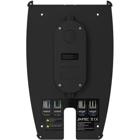 Zaptec PRO bagplade, sort (galvaniseret stål)