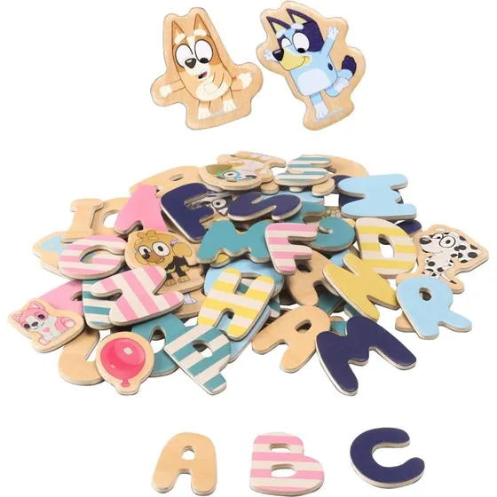 Micki Bluey magnetiske bogstaver, 53 bogstaver + 17 figurer