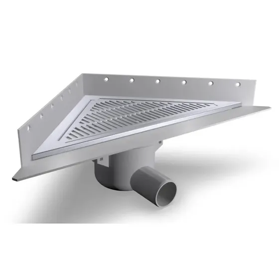 Purus Hjrneaflb sampak 50 mm vandret med ribrist