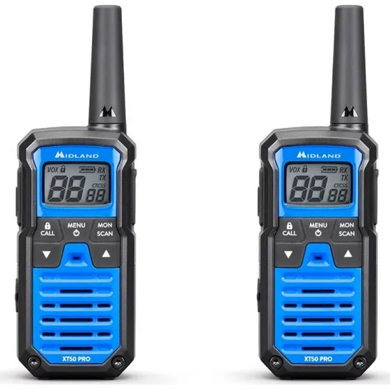 Midland XT50 Pro Duo Walkie Talkie, Sort/Blå