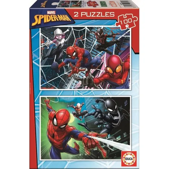 Educa Spider-Man 2-i-1 puslespil, 2 x 100 brikker