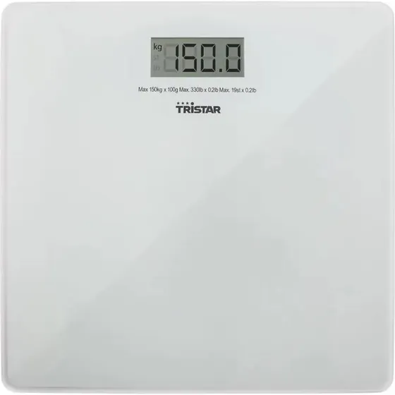 Tristar WG-2419 Personvgt, flad 30x30 cm, hvid