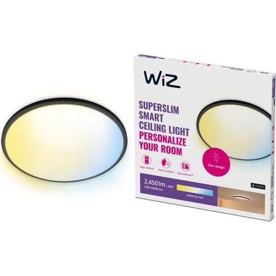 WiZ Ceiling 22W Rund Sort 27-65K TW