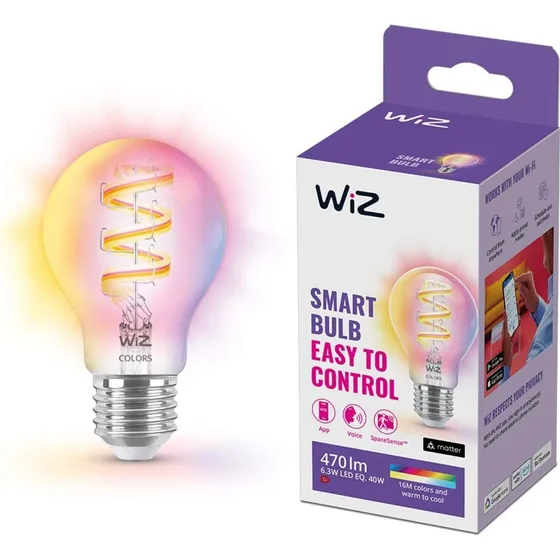 WiZ Smart Filamentpre E27 A60  RGB + varm/klig hvid 470 lm