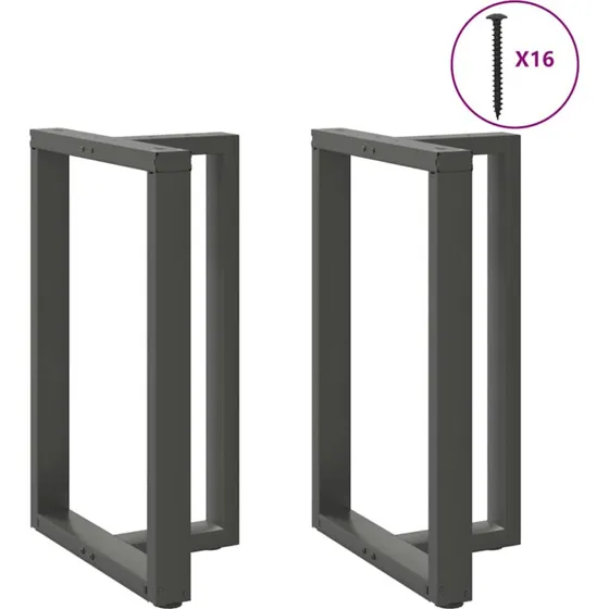 vidaXL T-formede barbordsben 2 stk. antracit 60x35x(90-91) cm