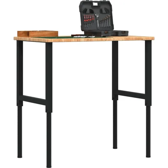 vidaXL arbejdsbnk 100x60x(71,5-98) cm massivt egetr
