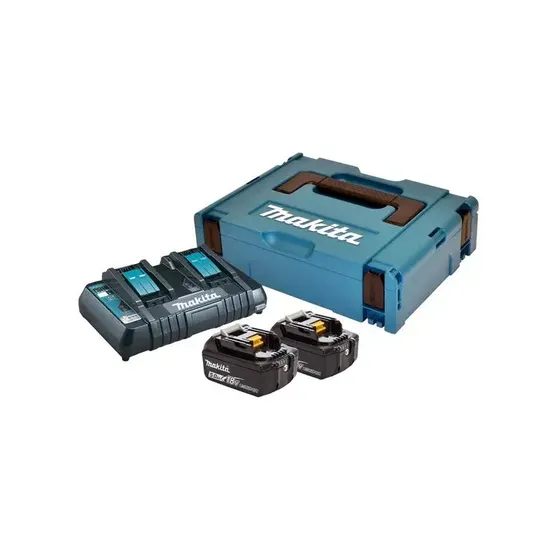 Makita Batteripakke 2x BL1850B (2x5,0Ah) + DC18RD