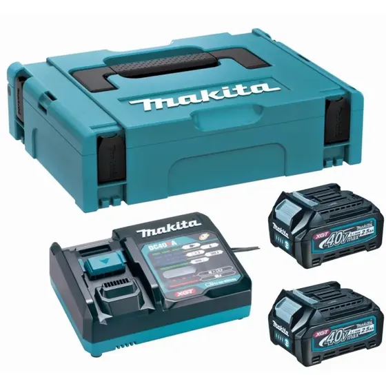 Makita XGT 40V Startpakke 2x BL4040 4,0Ah + DC40RA