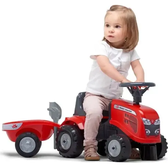 FALK Baby Massey Ferguson traktor med trailer, rive og skovl