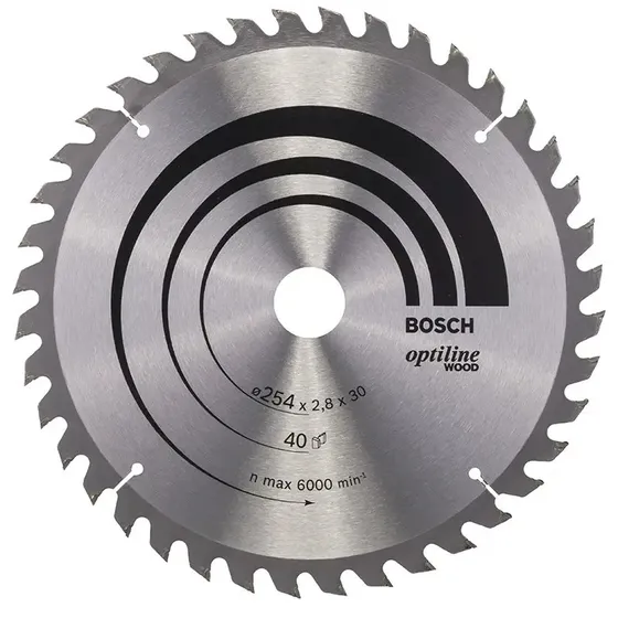 Bosch Optiline Wood rundsavsklinge 254 x 30 x 2,8 mm, 40T, 20