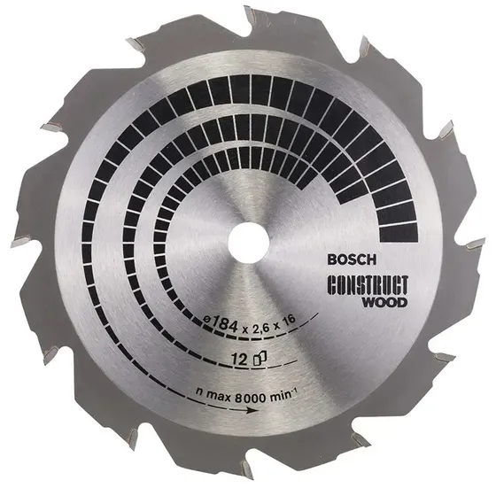 Bosch Construct Wood rundsavsklinge 184x16x2,6 mm 12T