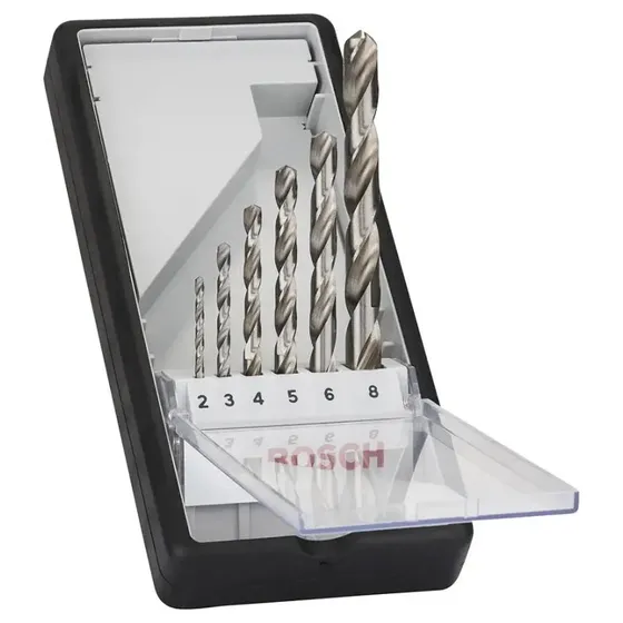 Bosch Robust Line metalborsæt HSS-G 2–8 mm, 6 dele, 135°