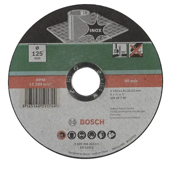 Bosch Skreskive Inox 125 x 1,0 mm, lige