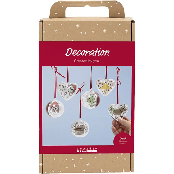 Colortime DIY Kit: 6 klare akryl‑ophæng (kugler & hjerter)