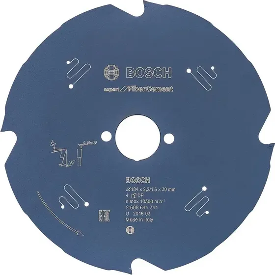 Bosch Rundsavsklinge 184x30x2,2 mm 4T  til fibercement