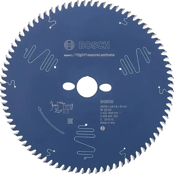 Bosch EX TR T 250x30x2,8 mm 80T rundsavsklinge