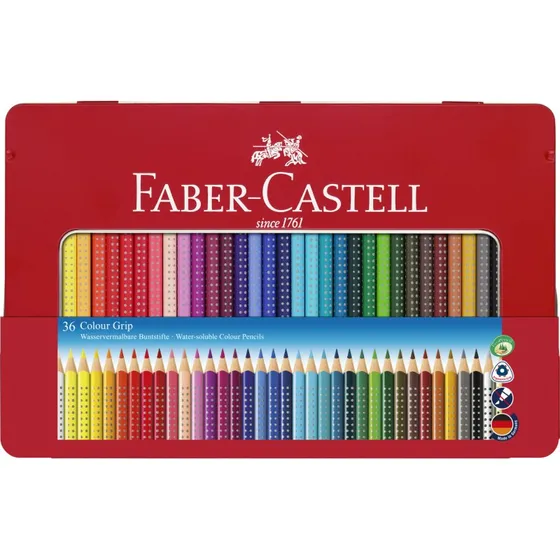 Faber-Castell Colour Grip farveblyanter, tinæske 36 stk
