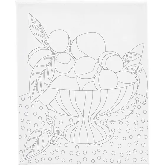 Creativ Company Malerlærred med print 'Frugtskål' 24x30 cm