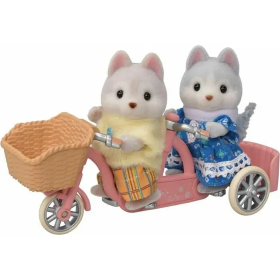 Sylvanian Families Husky-sskende p tandemcykel