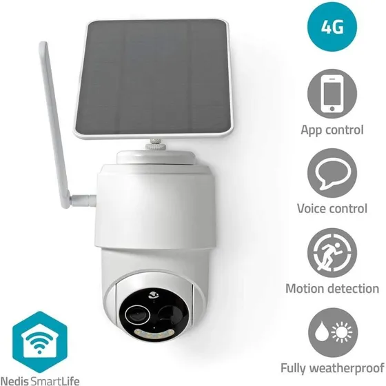 Nedis SmartLife 4G udendørskamera Full HD 1080p Pan/Tilt IP65
