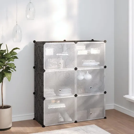 vidaXL skoreol PP 84,5x31x93,5 cm sort