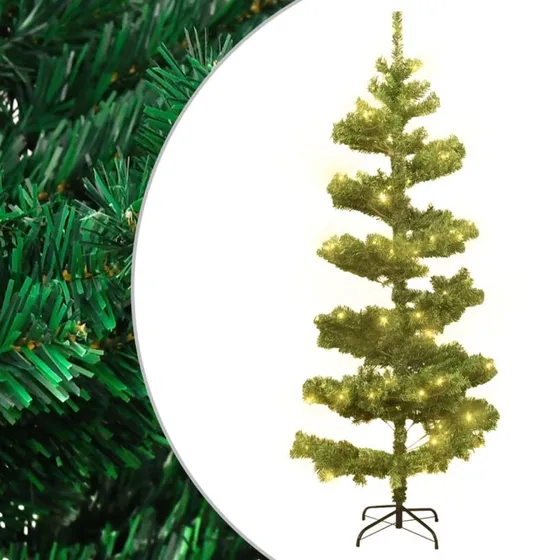 vidaXL snoet kunstigt juletræ med LED 180 cm grøn
