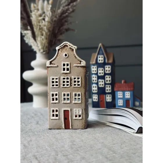 Det Gamle Apotek Lyshus keramik H19×B9,5 cm, grå