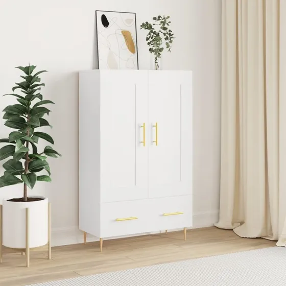 vidaXL højskab 69,5x31x115 cm konstrueret træ hvid
