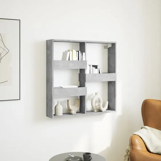 vidaXL vægskab 80x15x80 cm konstrueret træ betongrå