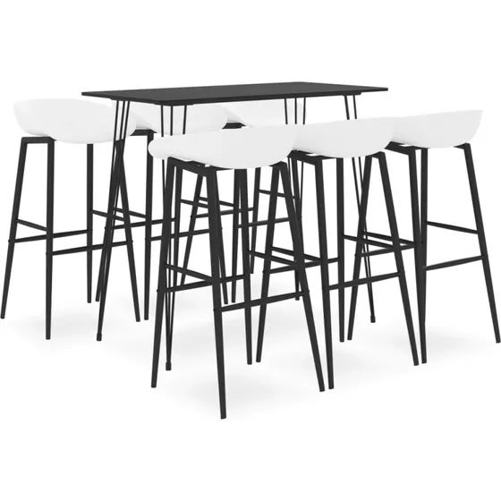 vidaXL barst 7 dele, sort/hvid