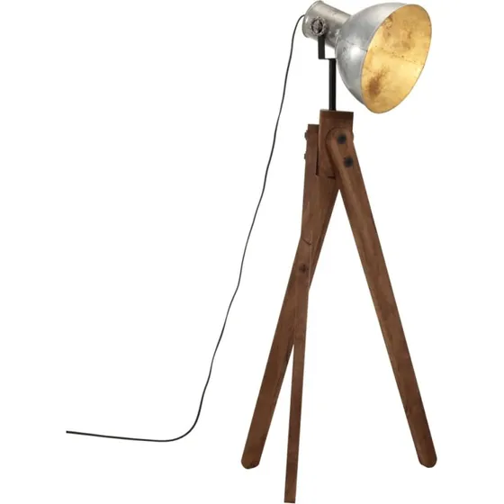 vidaXL gulvlampe 45x45x120 cm 25 W E27 vintagesølv