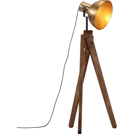 vidaXL gulvlampe 45x45x120 cm 25W E27 antik messing