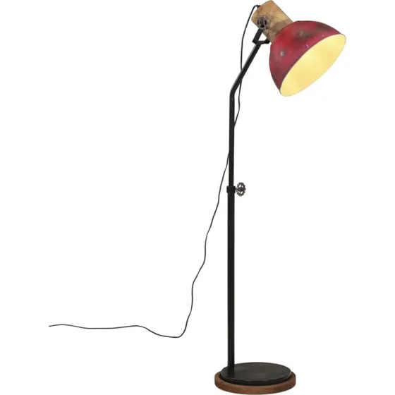 vidaXL gulvlampe 25W E27 30x30x100–150 cm rustik rød (mangotræ)