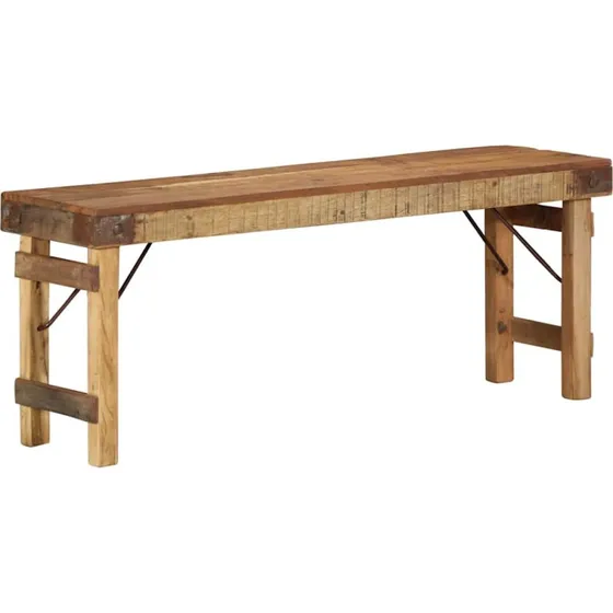 vidaXL bænk i genbrugt træ 110 x 35 x 46 cm natur