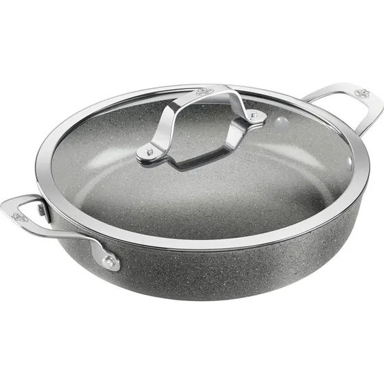 Ballarini Salina serveringspande 28 cm, aluminium med glaslg