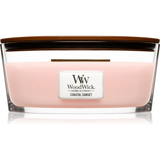 Woodwick Coastal Sunset duftlys med trævæge 453 g