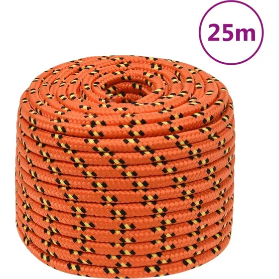 vidaXL tovvrk til bd 12 mm 25 m polypropylen orange