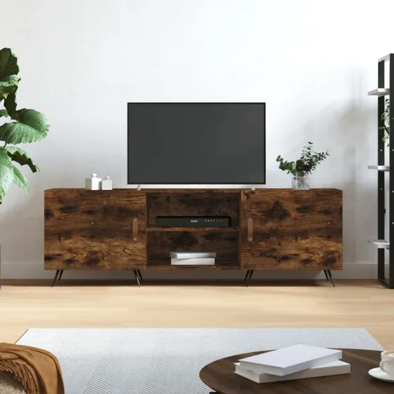 vidaXL TV-bord 150x30x50 cm konstrueret træ, røget egetræ