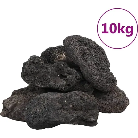 vidaXL vulkanske sten 10 kg 1030 cm sort
