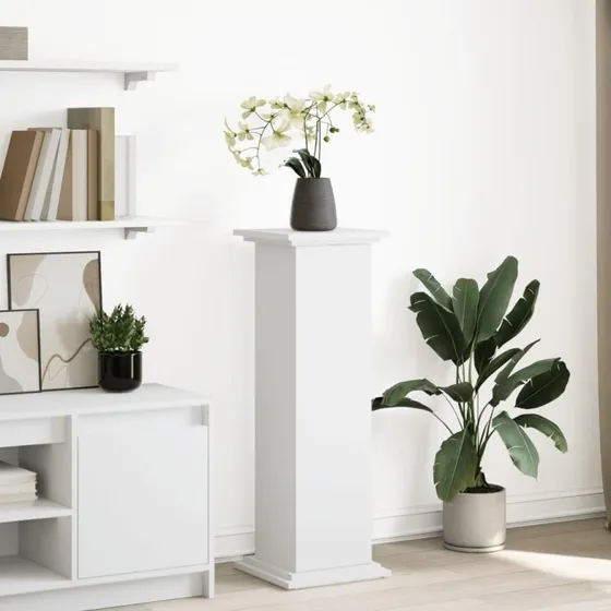 vidaXL piedestal med opbevaring 31x30x90 cm hvid