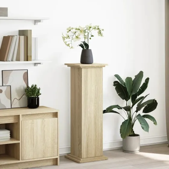 vidaXL piedestal med opbevaring 31x30x90 cm sonoma-eg