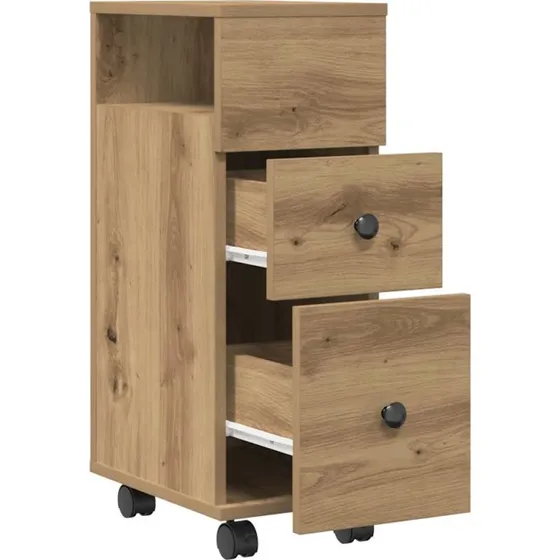 vidaXL smalt badevrelsesskab p hjul i egetrslook