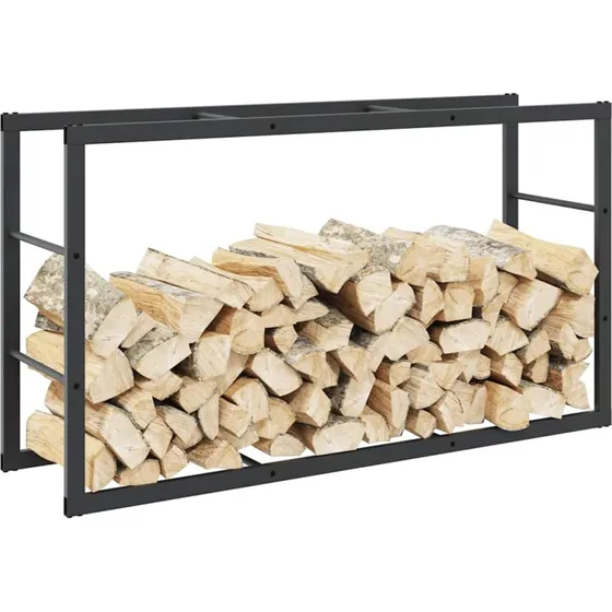vidaXL brændestativ 110x30x61 cm stål sort